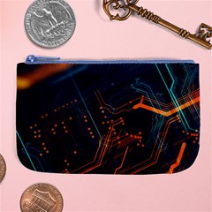 Abstract Colorful Circuit Large Coin Purse by Bakwanart