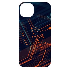 Abstract Colorful Circuit Iphone 14 Plus Black Uv Print Case by Bakwanart