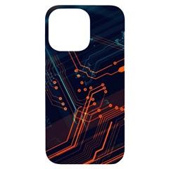 Abstract Colorful Circuit Iphone 14 Pro Max Black Uv Print Case by Bakwanart