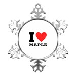 I love maple Metal Small Snowflake Ornament Front