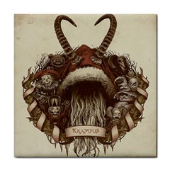 Christmas Dark Demon Evil Horror Krampus Tile Coaster by Bakwanart