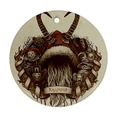 Christmas Dark Demon Evil Horror Krampus Ornament (round) by Bakwanart