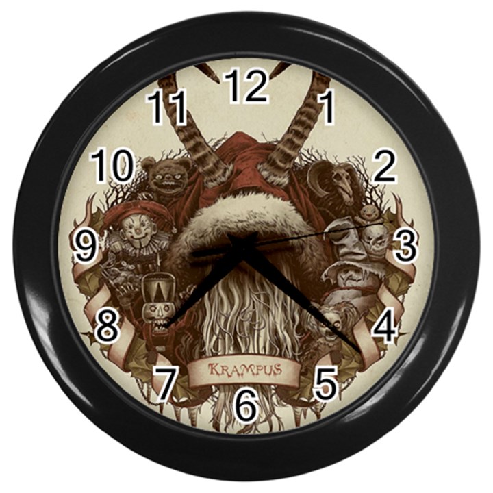 Christmas Dark Demon Evil Horror Krampus Wall Clock (Black)