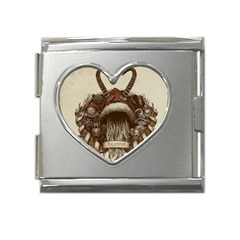 Christmas Dark Demon Evil Horror Krampus Mega Link Heart Italian Charm (18mm) by Bakwanart