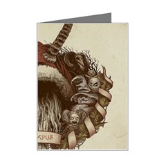 Christmas Dark Demon Evil Horror Krampus Mini Greeting Card by Bakwanart