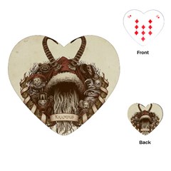 Christmas Dark Demon Evil Horror Krampus Playing Cards Single Design (heart)