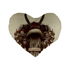 Christmas Dark Demon Evil Horror Krampus Standard 16  Premium Heart Shape Cushions