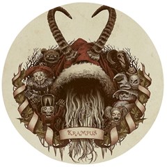 Christmas Dark Demon Evil Horror Krampus Wooden Bottle Opener (round)