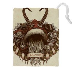 Christmas Dark Demon Evil Horror Krampus Drawstring Pouch (5xl) by Bakwanart