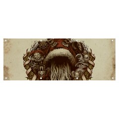 Christmas Dark Demon Evil Horror Krampus Banner And Sign 8  X 3  by Bakwanart