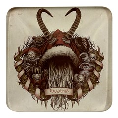 Christmas Dark Demon Evil Horror Krampus Square Glass Fridge Magnet (4 Pack)