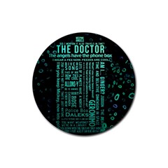 Tardis Doctor Who Technology Number Communication Rubber Round Coaster (4 Pack)