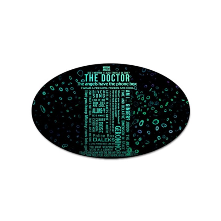 Tardis Doctor Who Technology Number Communication Sticker Oval (10 pack)