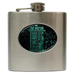 Tardis Doctor Who Technology Number Communication Hip Flask (6 oz) Front