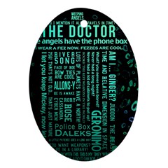 Tardis Doctor Who Technology Number Communication Oval Ornament (two Sides)