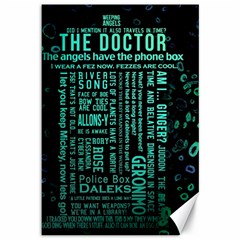 Tardis Doctor Who Technology Number Communication Canvas 12  X 18 