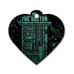 Tardis Doctor Who Technology Number Communication Dog Tag Heart (one Side)