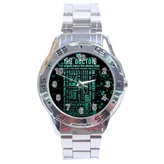 Tardis Doctor Who Technology Number Communication Stainless Steel Analogue Watch