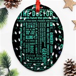 Tardis Doctor Who Technology Number Communication Ornament (Oval Filigree) Front