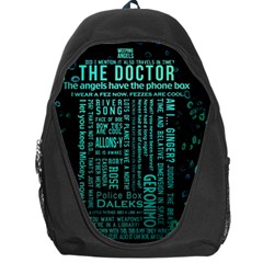 Tardis Doctor Who Technology Number Communication Backpack Bag