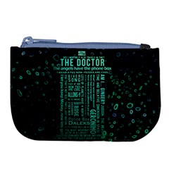 Tardis Doctor Who Technology Number Communication Large Coin Purse by Bakwanart