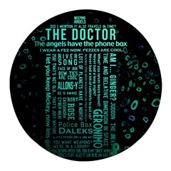 Tardis Doctor Who Technology Number Communication Round Glass Fridge Magnet (4 Pack) by Bakwanart