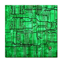 Green Circuit Board Computer Tile Coaster by Bakwanart