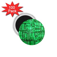 Green Circuit Board Computer 1 75  Magnets (100 Pack)  by Bakwanart