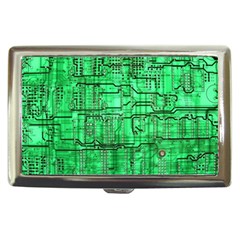 Green Circuit Board Computer Cigarette Money Case by Bakwanart