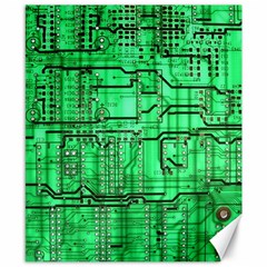 Green Circuit Board Computer Canvas 8  x 10 