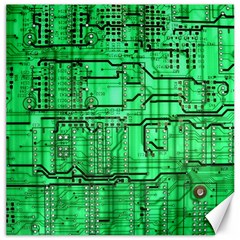 Green Circuit Board Computer Canvas 12  X 12  by Bakwanart