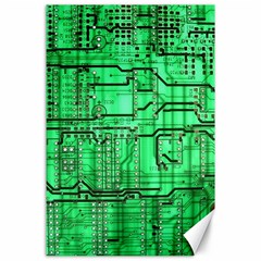 Green Circuit Board Computer Canvas 24  X 36  by Bakwanart