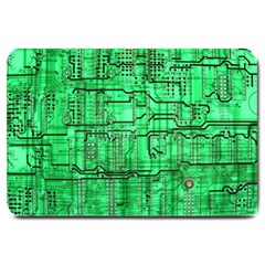 Green Circuit Board Computer Large Doormat