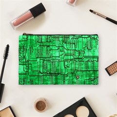 Green Circuit Board Computer Cosmetic Bag (medium) by Bakwanart