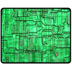 Green Circuit Board Computer Fleece Blanket (medium)