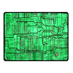 Green Circuit Board Computer Fleece Blanket (Small)