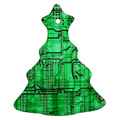 Green Circuit Board Computer Christmas Tree Ornament (two Sides)