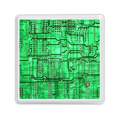 Green Circuit Board Computer Memory Card Reader (square) by Bakwanart