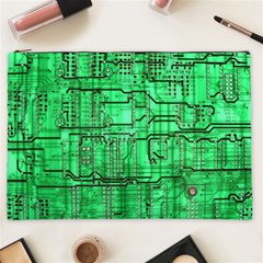 Green Circuit Board Computer Cosmetic Bag (xxl) by Bakwanart