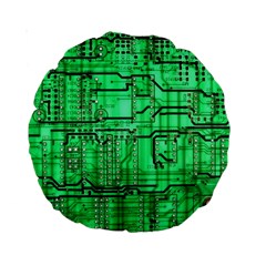 Green Circuit Board Computer Standard 15  Premium Round Cushions