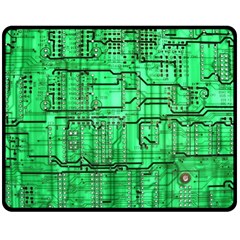 Green Circuit Board Computer Two Sides Fleece Blanket (Medium)