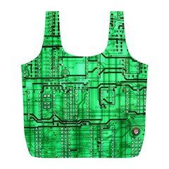 Green Circuit Board Computer Full Print Recycle Bag (L)