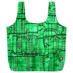 Green Circuit Board Computer Full Print Recycle Bag (XL)