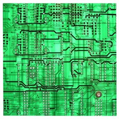 Green Circuit Board Computer Wooden Puzzle Square