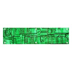 Green Circuit Board Computer Banner And Sign 4  X 1  by Bakwanart