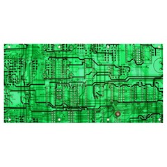 Green Circuit Board Computer Banner and Sign 8  x 4 