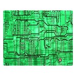 Green Circuit Board Computer Premium Plush Fleece Blanket (Large) 80 x60  Blanket Front