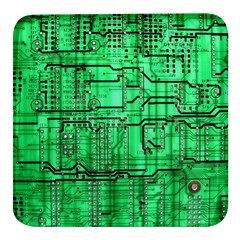 Green Circuit Board Computer Square Glass Fridge Magnet (4 pack)