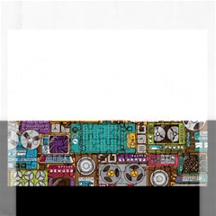 Pattern Design Art Techno Dj Music Retro Music Device Rectangular Jigsaw Puzzl by Bakwanart