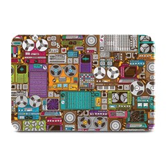 Pattern Design Art Techno Dj Music Retro Music Device Plate Mats